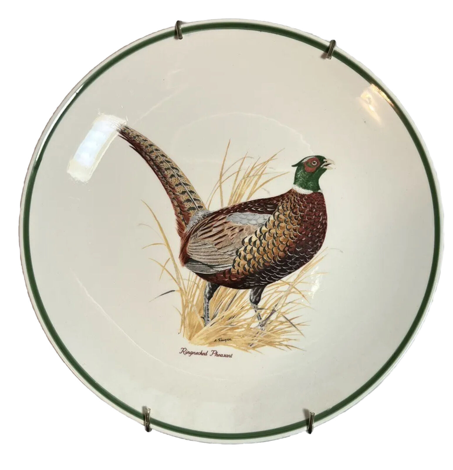 Collector Plate Upland Games Birds by Arthur Singer 8-1/8 Ringnecked Pheasant