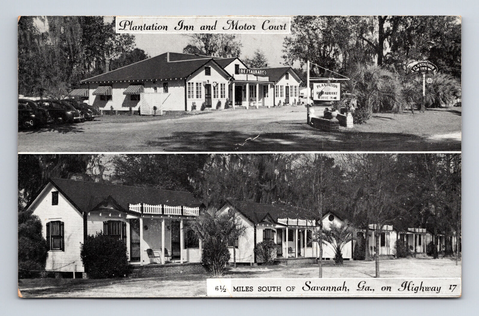 Plantation Inn & Motor Court Restaurant Route 17 Savannah Georgia GA Postcard