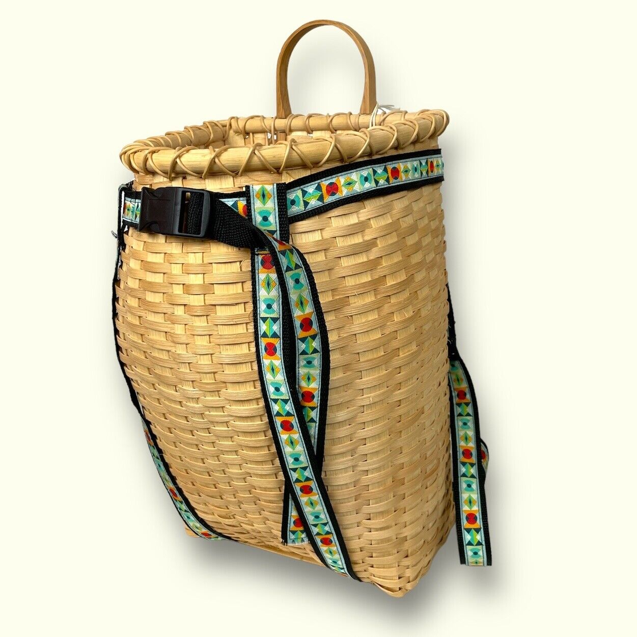 New Appalachian Woven Trapper Basket Backpack Gathering Foraging 