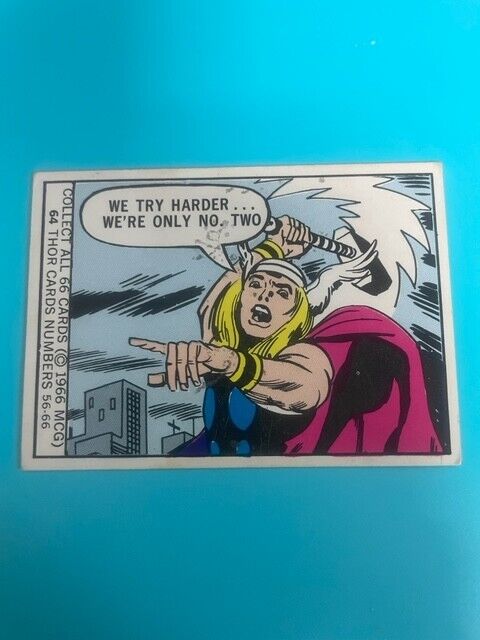 1966 DONRUSS MARVEL SUPER HEROES Trading Card #64 Mighty Thor