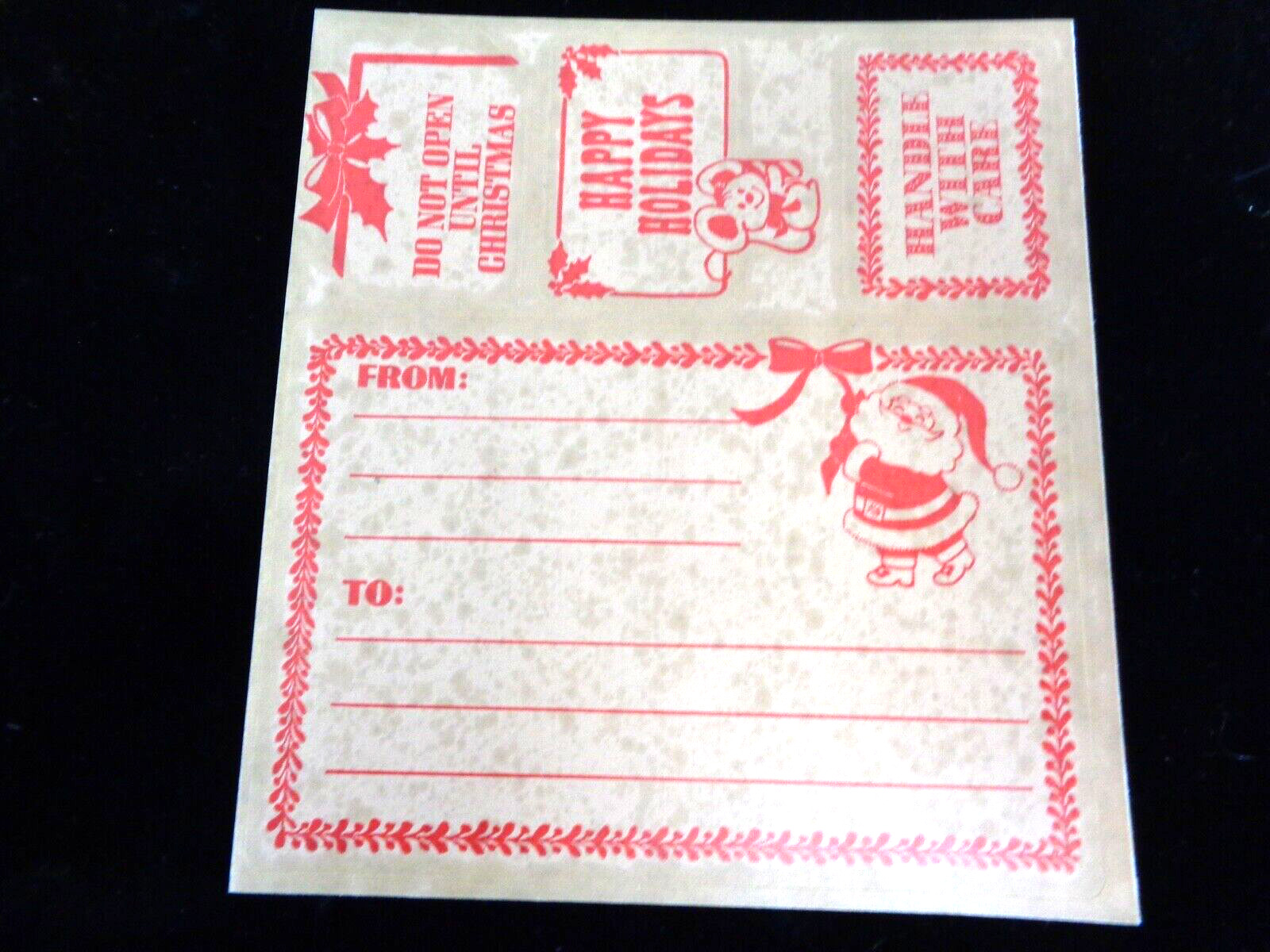6 Vintage DO NOT OPEN UNTIL CHRISTMAS Mailing Labels