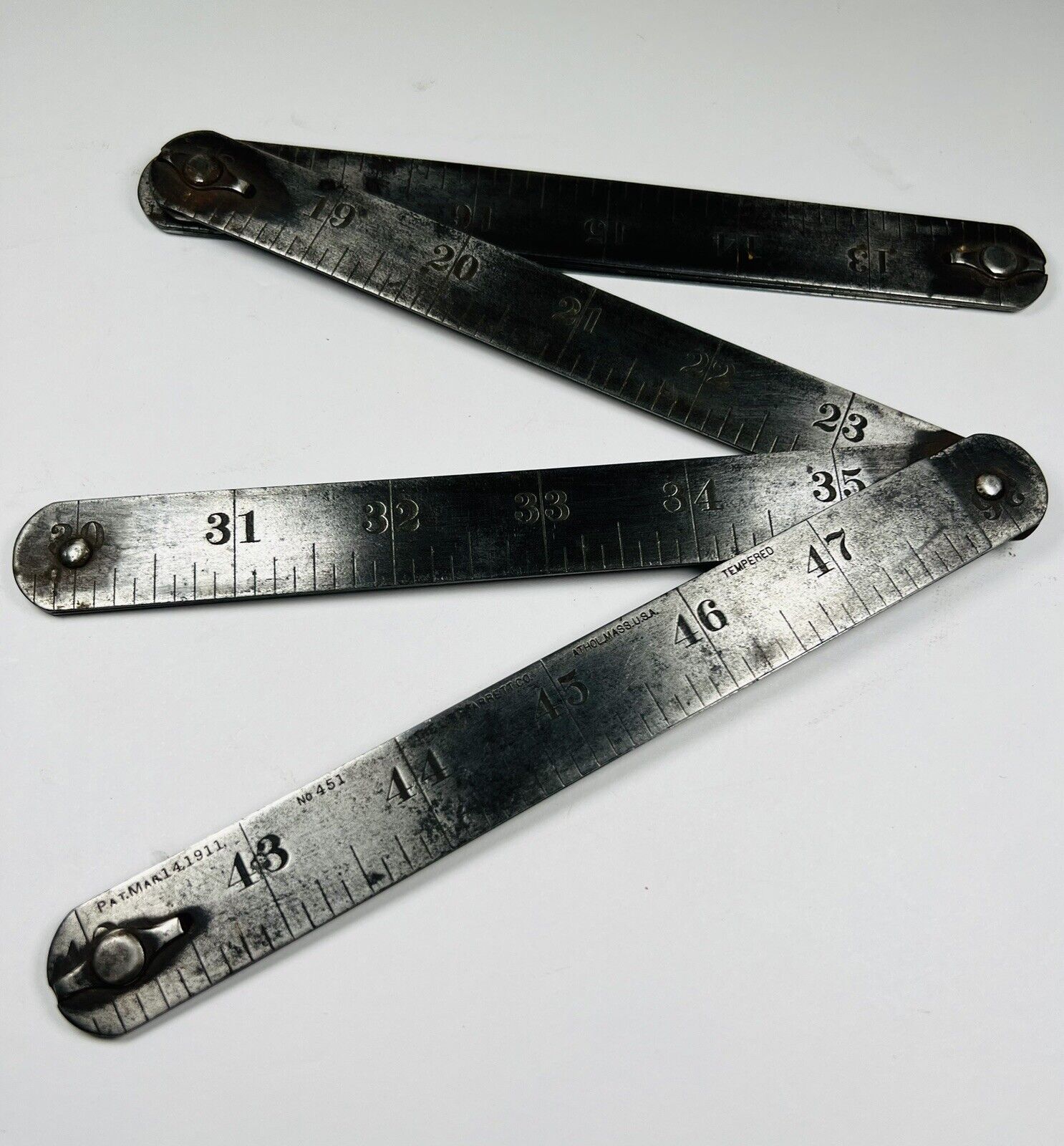 VTG  Starrett No.451 Folding Ruler 48” Machinist Carpentry Tool Made In USA
