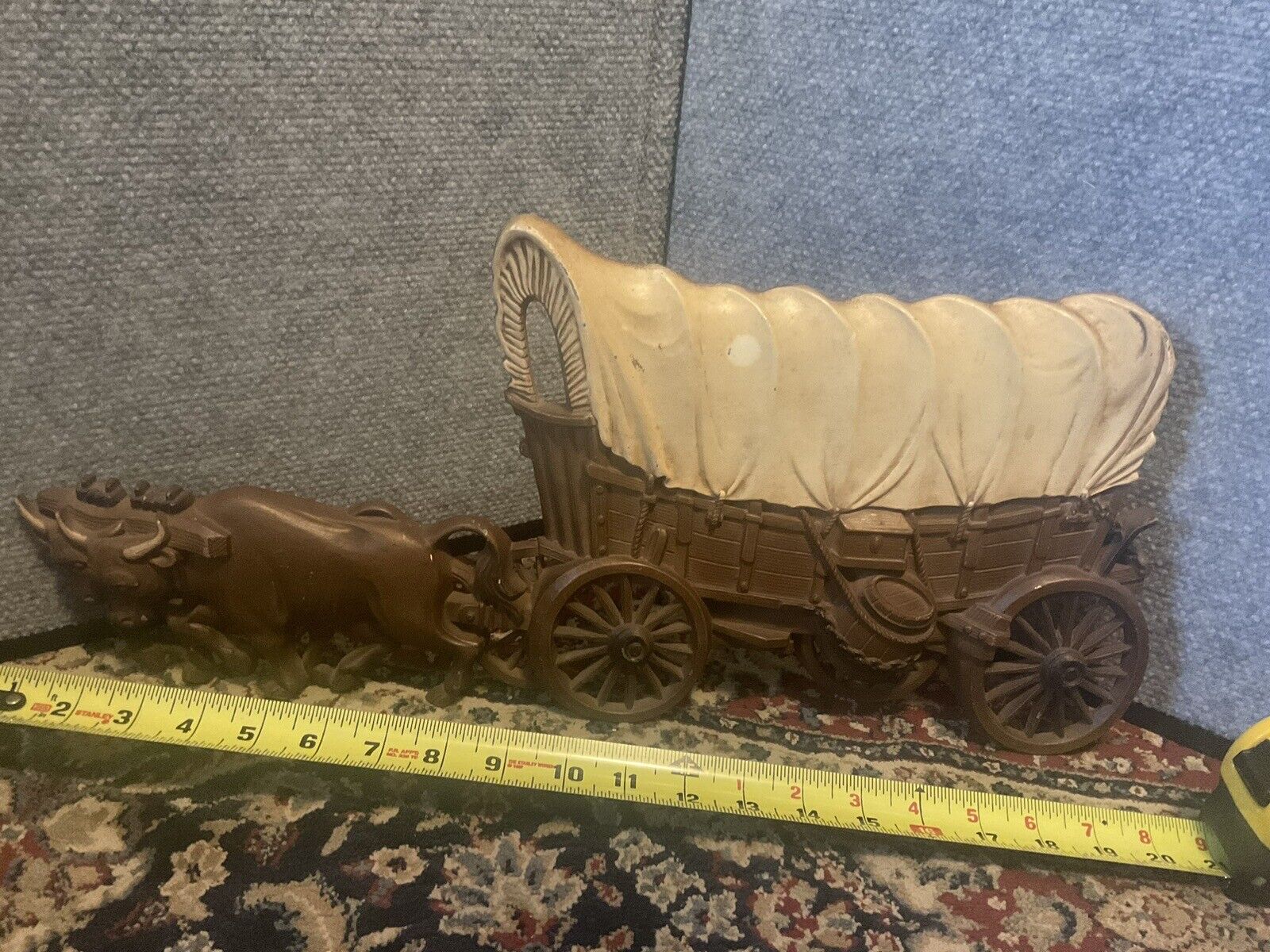 Vintage Sexton Metal Wall Hanging Covered Wagon With Oxen 1973USA