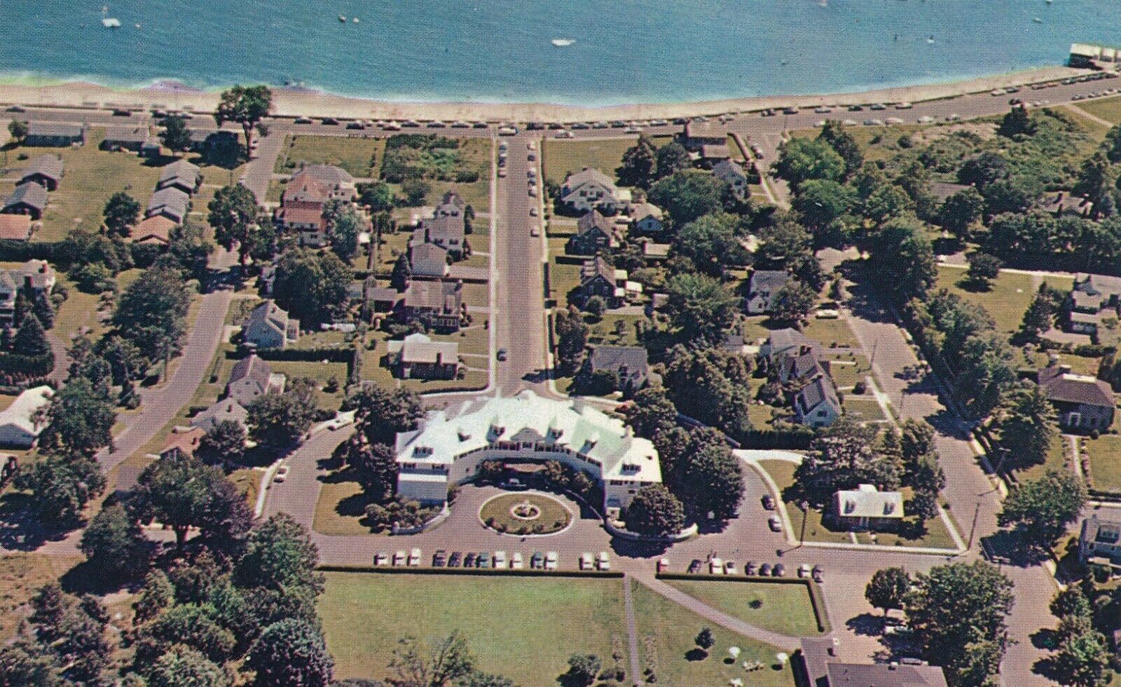 Lighthouse Inn in New London, Connecticut Aerial View vintage