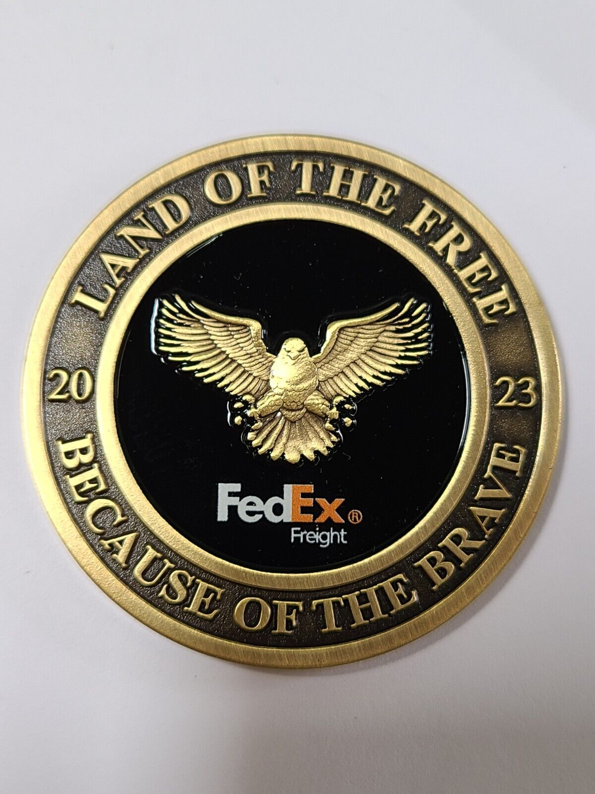 FedEx Land Of The Free Because Of The Brave  Challenge Coin