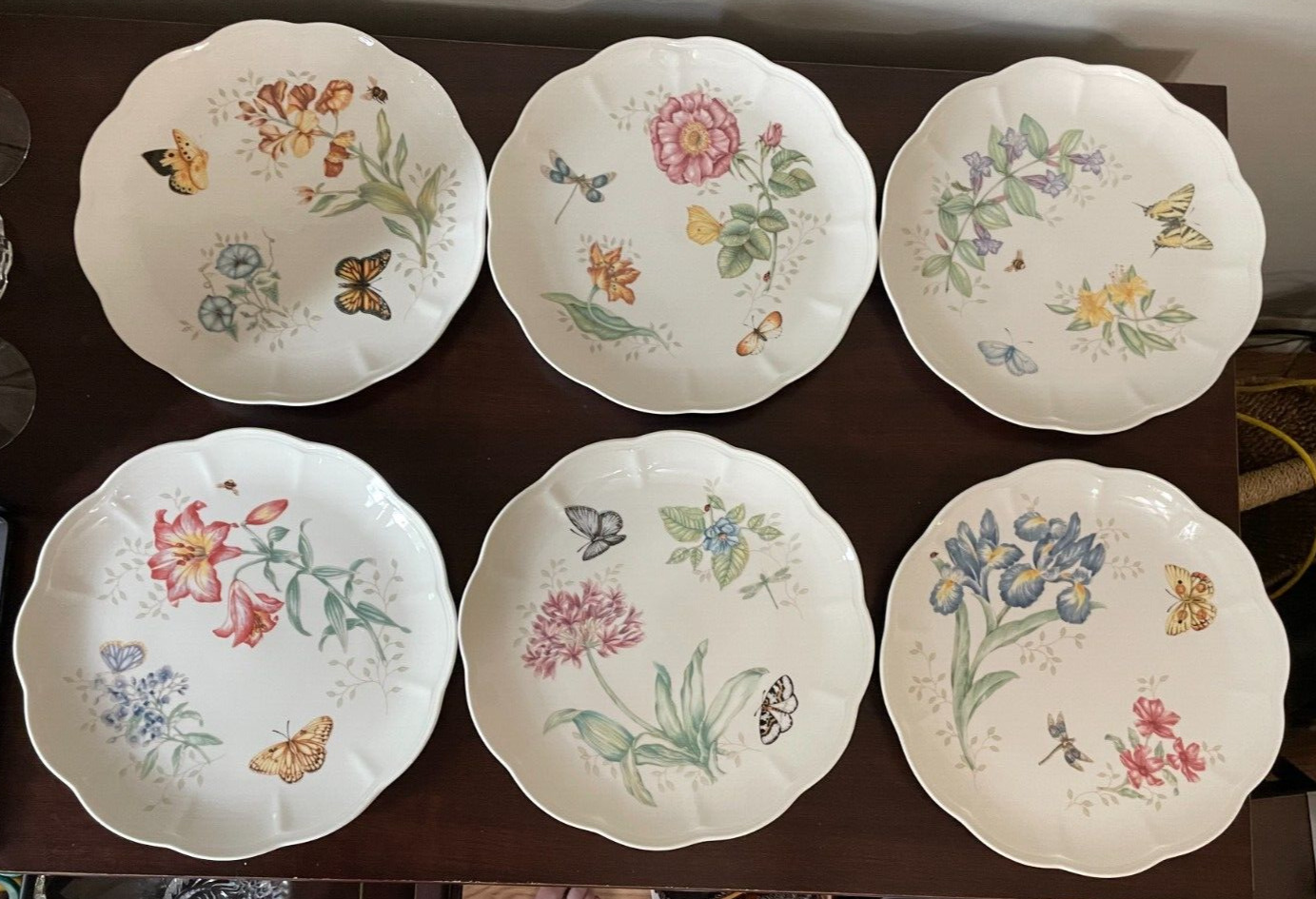 NEW Lenox Butterfly Meadow Set of 6 Dinner Plates 10.75\