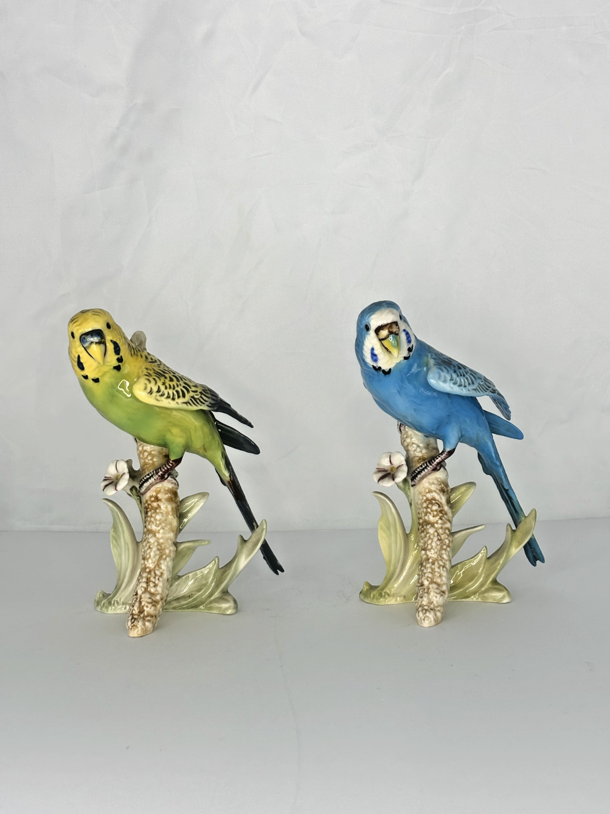 Goebel Porcelain Budgie Set - Yellow Bird and Blue Bird