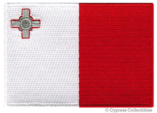 MALTA FLAG PATCH MALTESE embroidered iron-on EMBLEM SOUVENIR Mediterranean ITALY