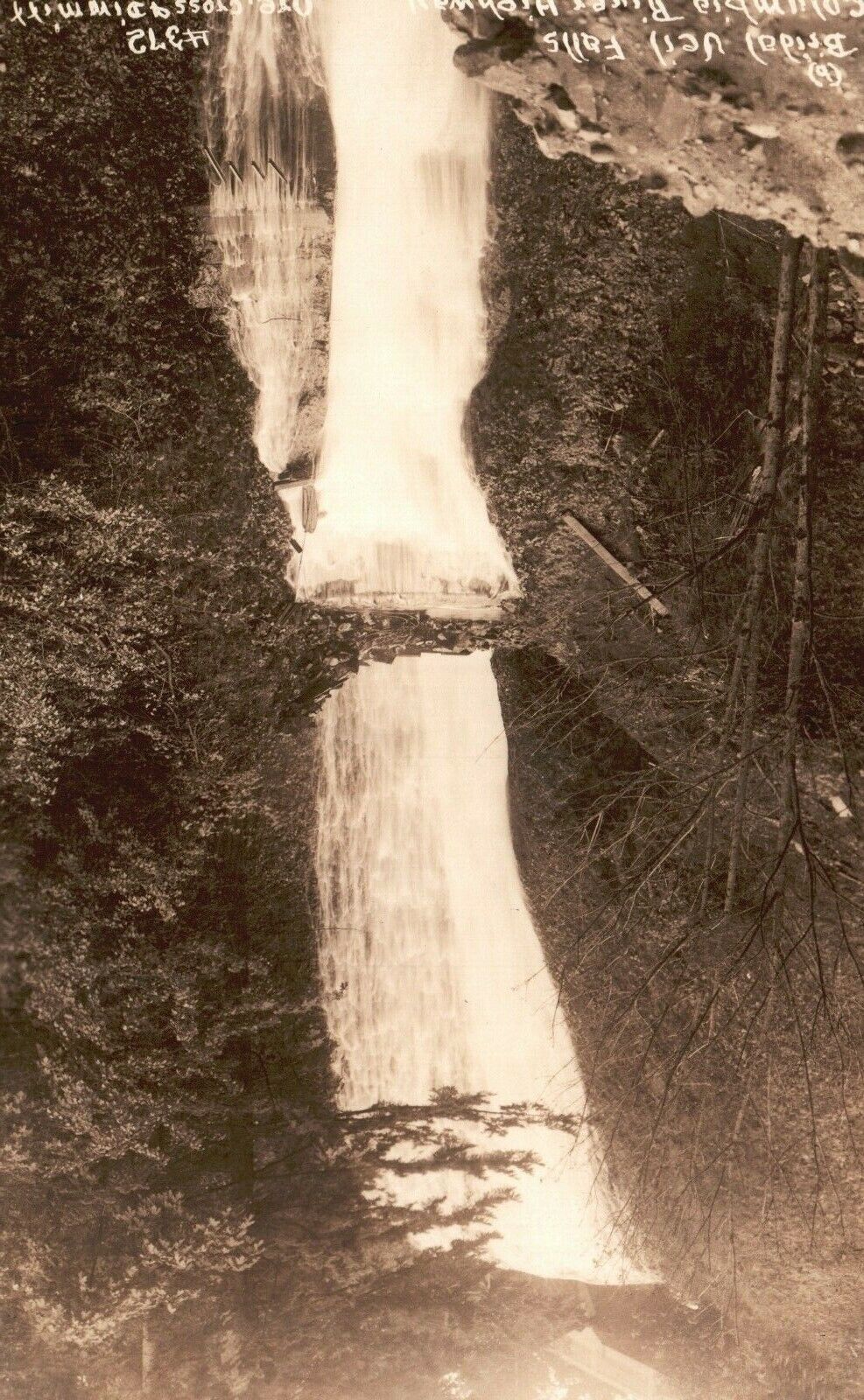 Vintage Postcard RPPC Bridal Veil Falls Columbia River Highway OR Oregon