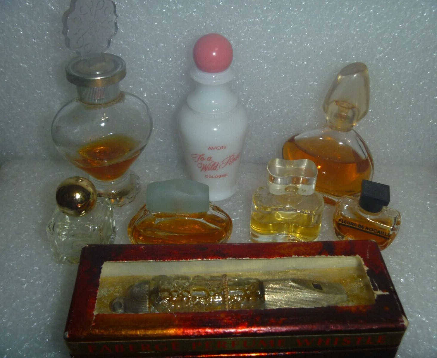 $BiG Sale$ Tiny Real Perfume Bottles~*~1 Avon~*~1 Faberge in Box~*~Read Below