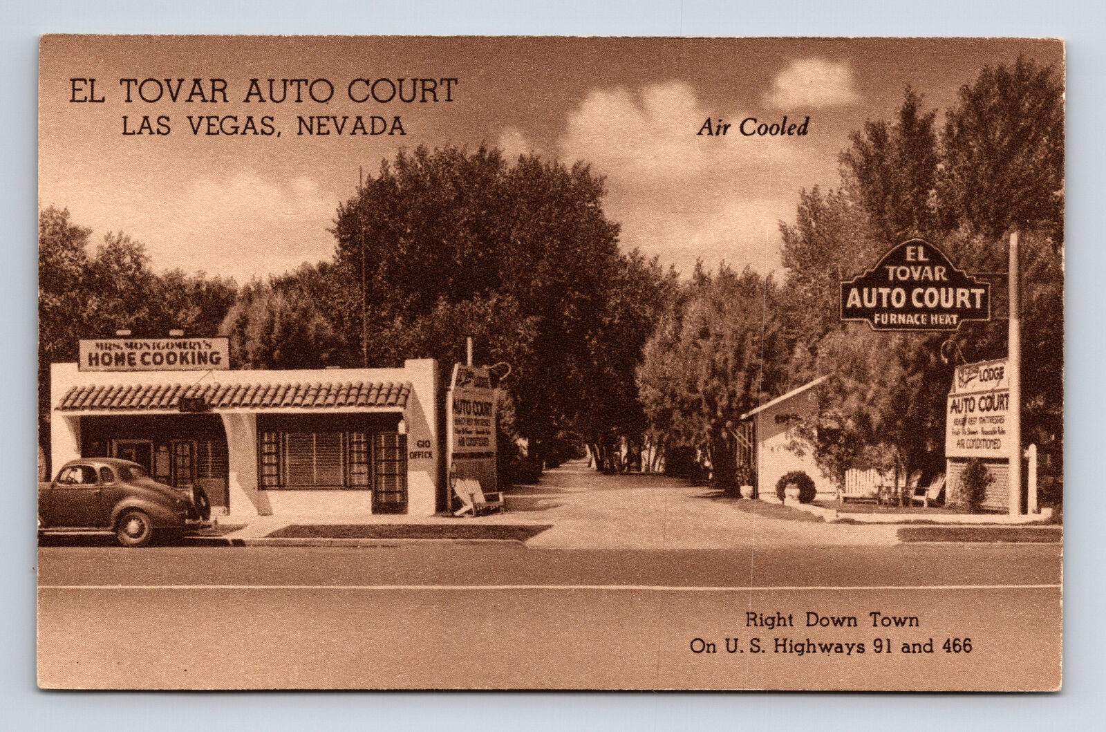 El Tovar Auto Court Motel Mrs. Montgomery\'s Restaurant Las Vegas NV Postcard