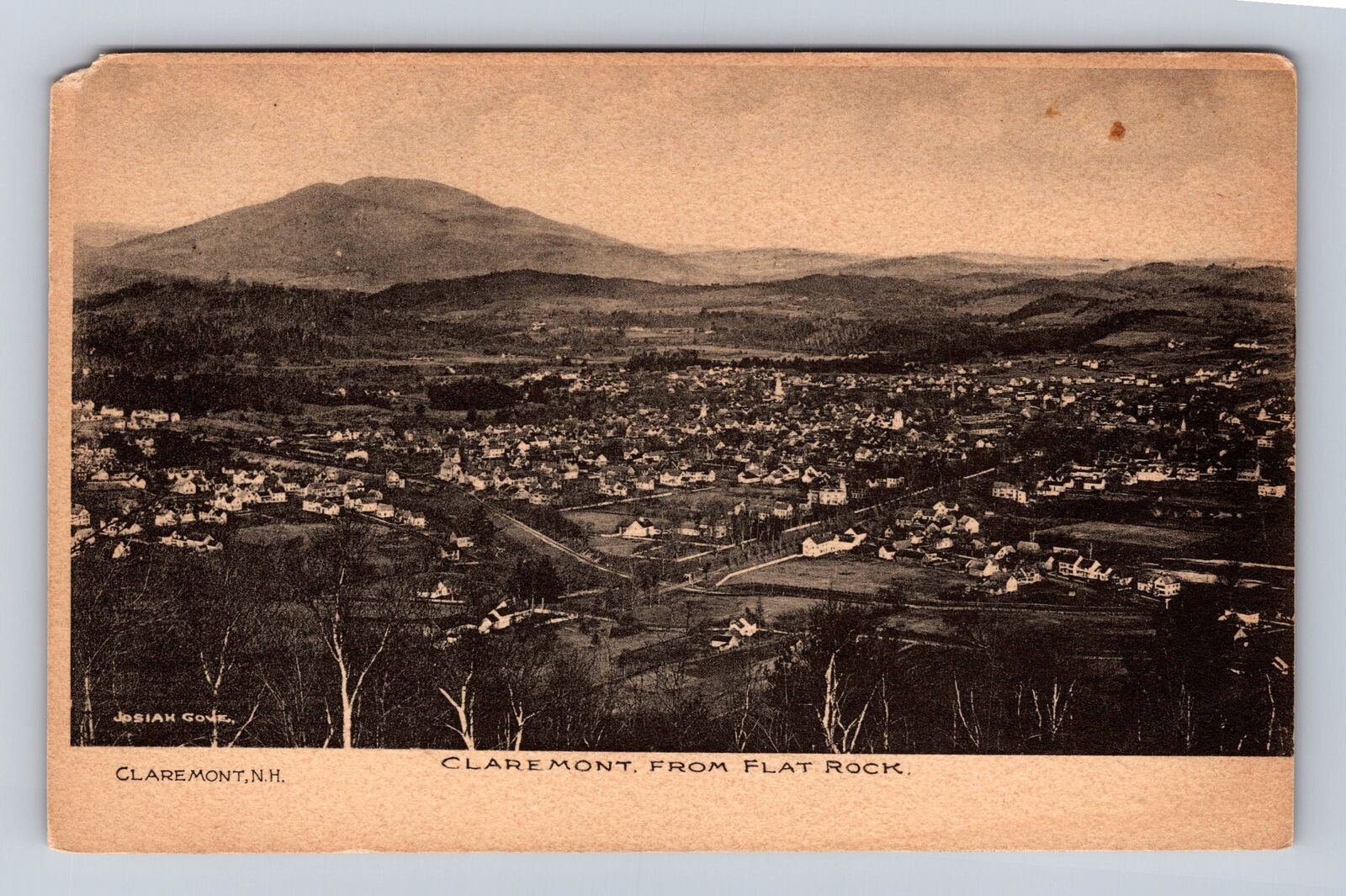 Claremont NH-New Hampshire, View From Flat Rock, Antique Vintage Postcard