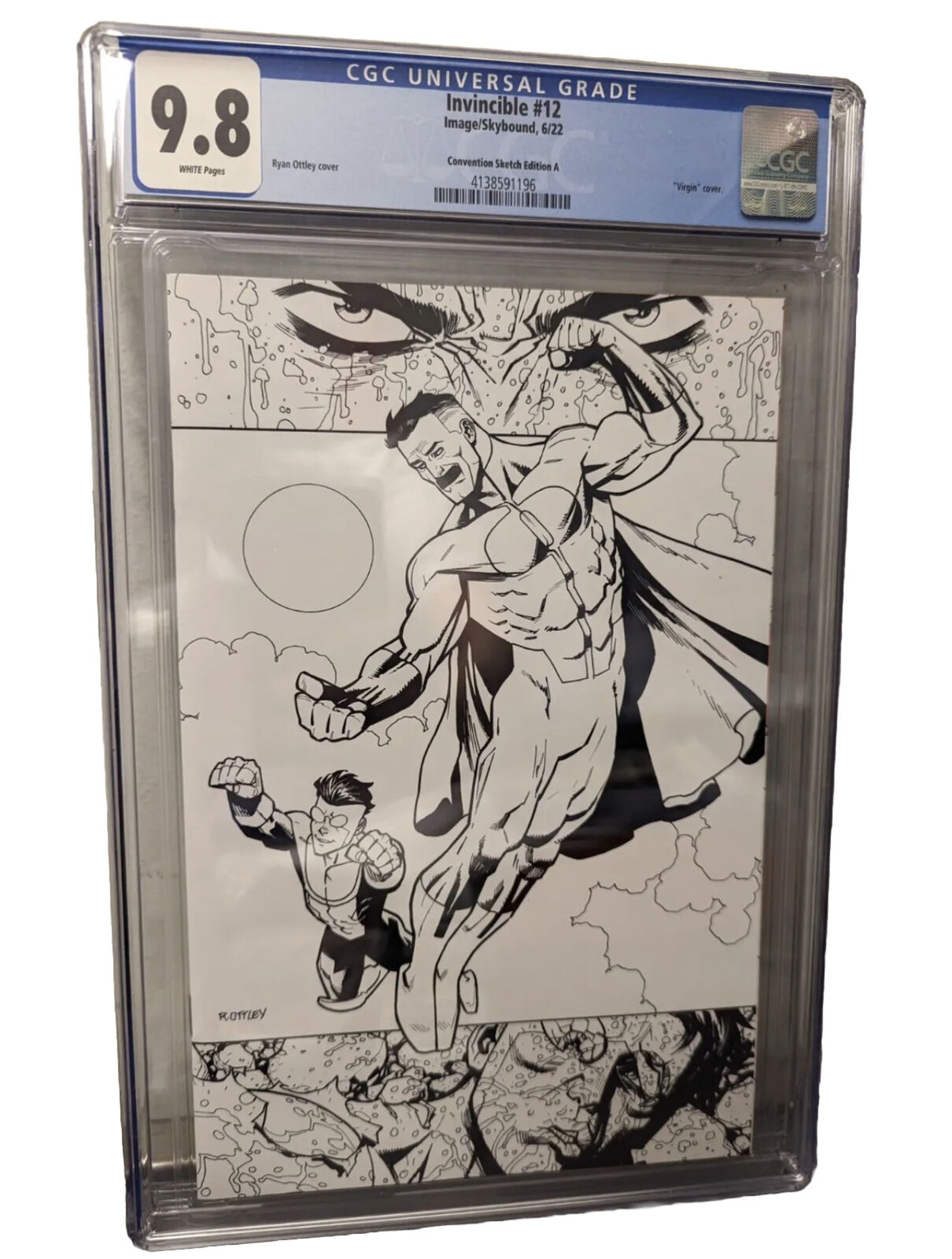Invincible #12 Convention B&W Black & White Sketch Ottley Variant CGC 9.8 NM 