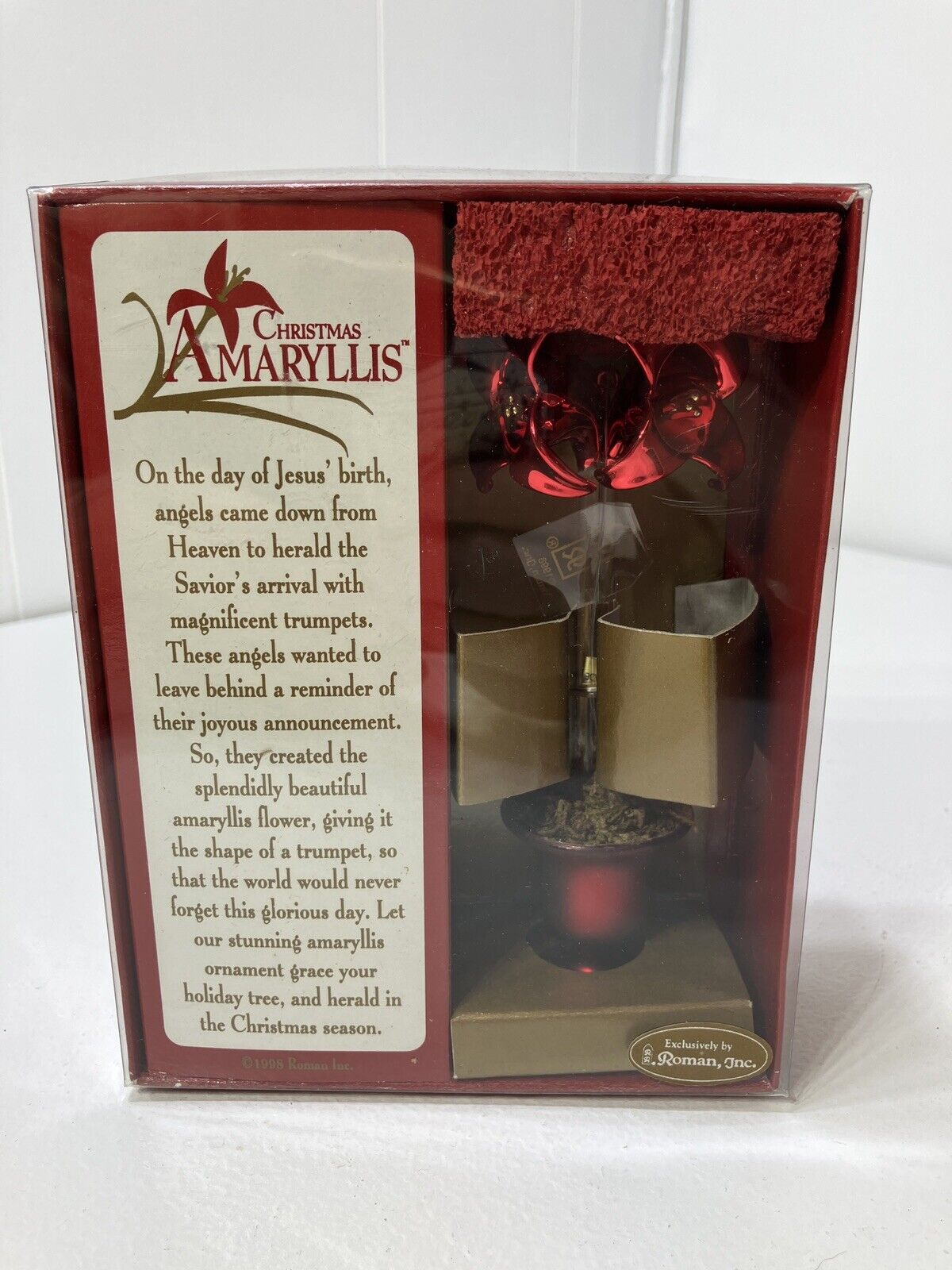 Christmas Amaryllis Ornament Vintage 1998 By Roman, Inc. 5.5\
