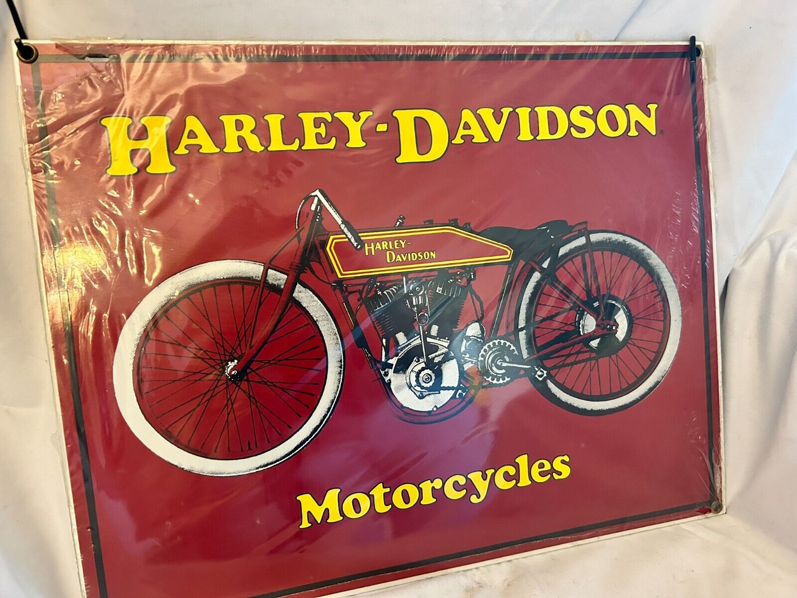 STEEL sign Ande Rooney Harley Davidson 1915 Pocket Valve Racer New Old Stock