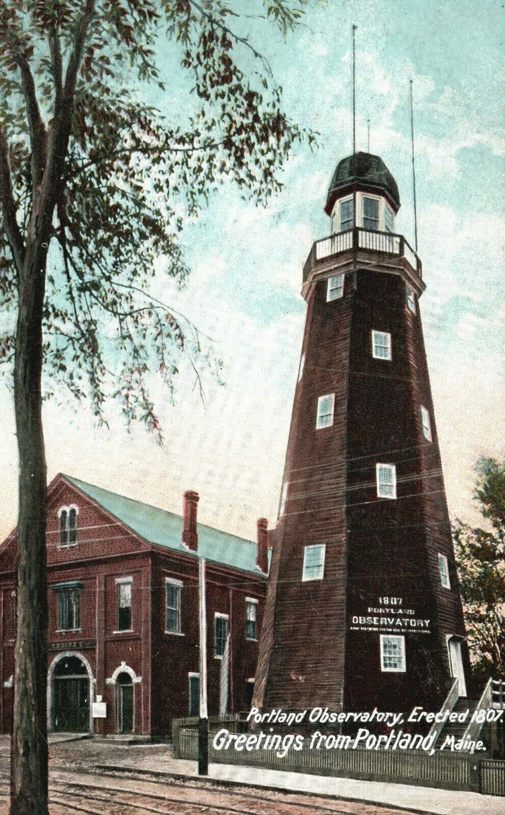 Vintage Postcard 1900\'s Portland Observatory Greetings from Portland Maine