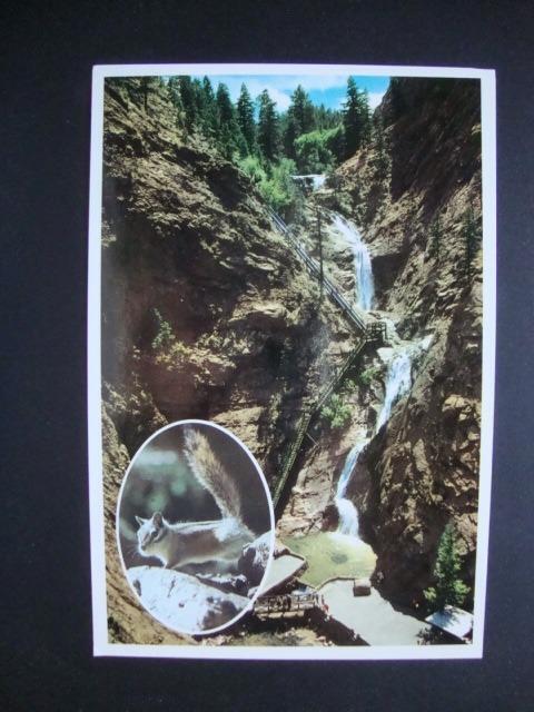 Railfans2 607) Postcard, Colorado Springs Colorado, The World Famous Seven Falls