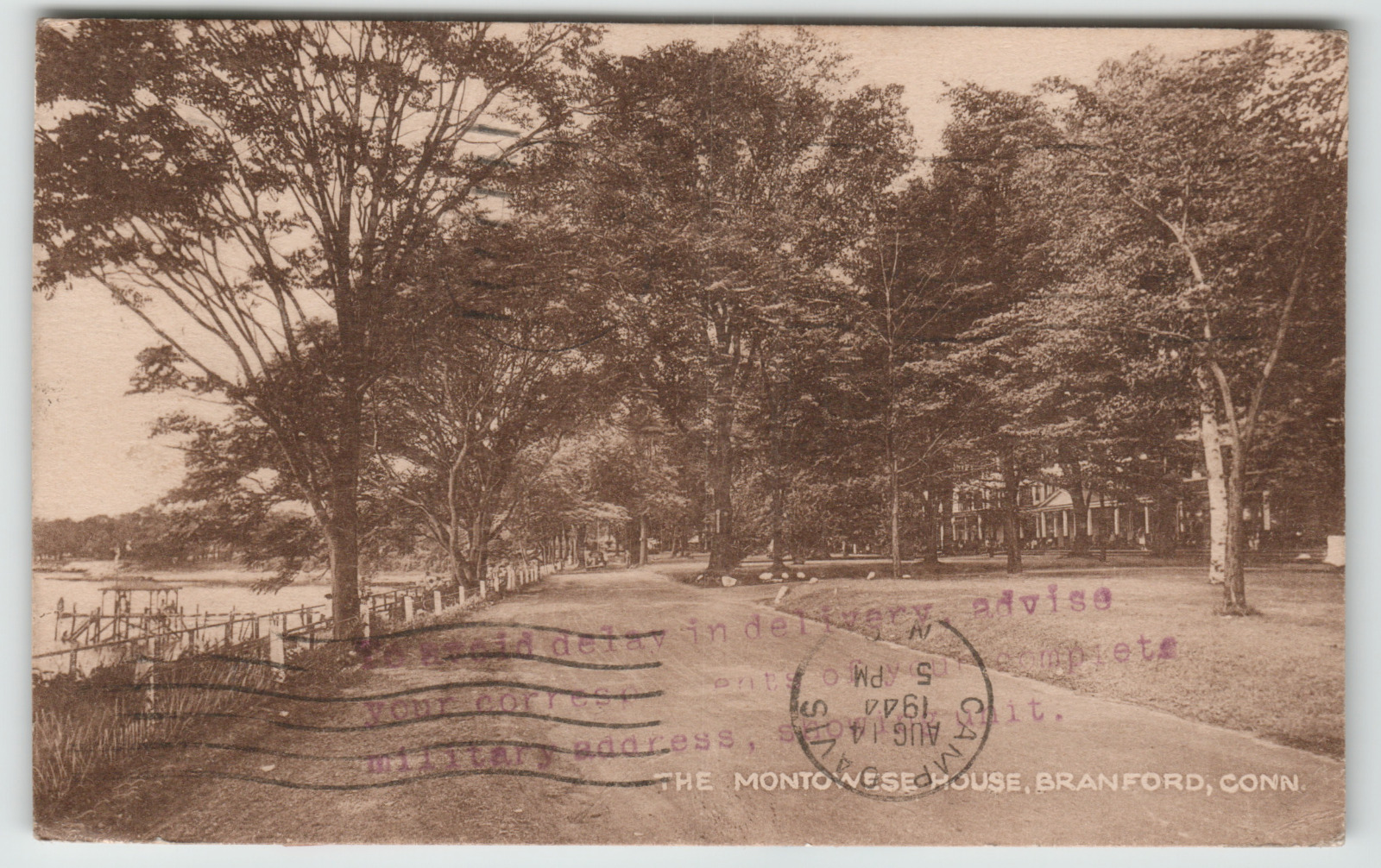 Postcard Vintage Collotype Montowese House Resort in Branford, CT.