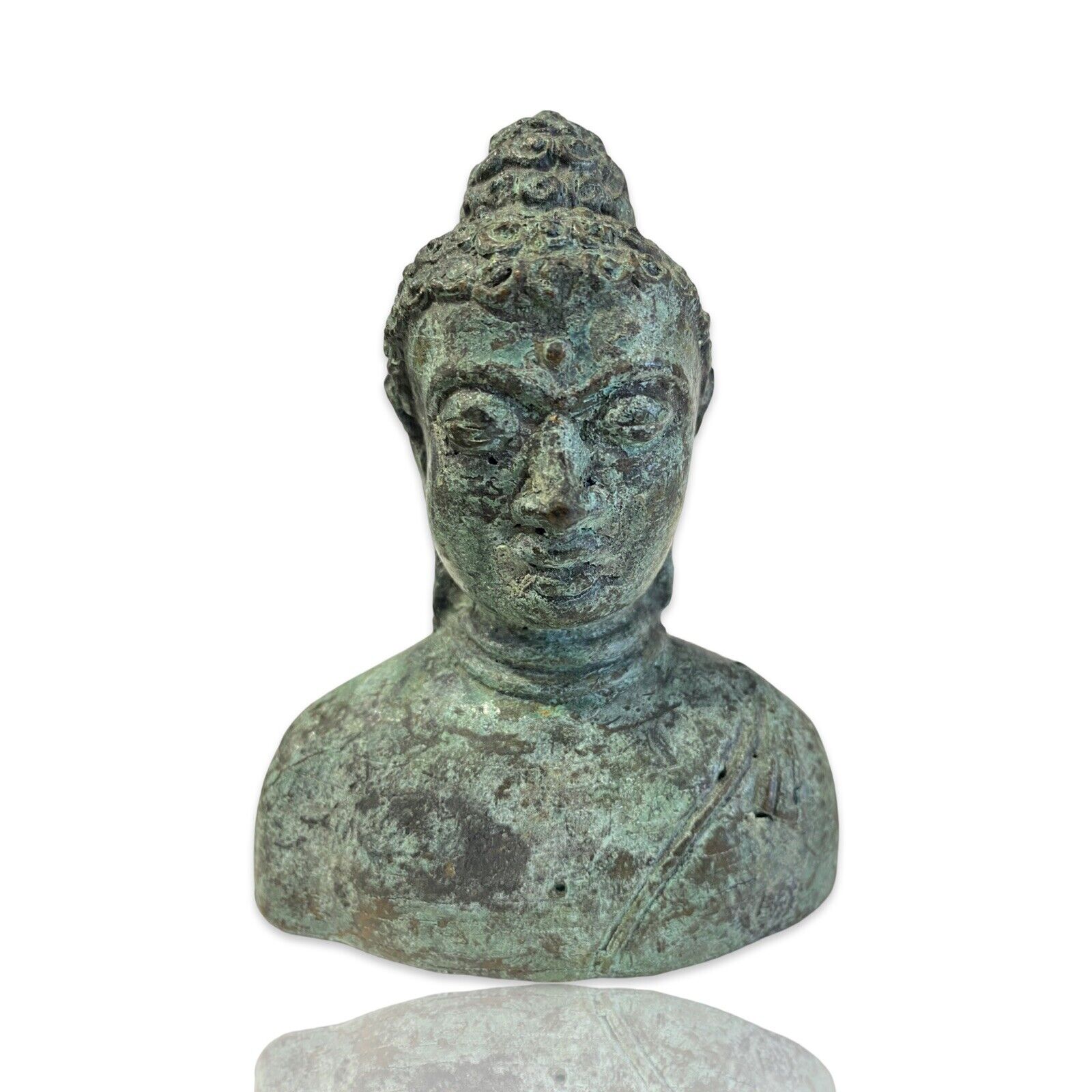 Buddha Head Bronze Buddhist Art Statue from Japan Antique