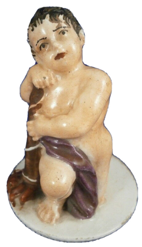 Antique 18thC English / Italian Creamware Putto Figurine Figure English Italian