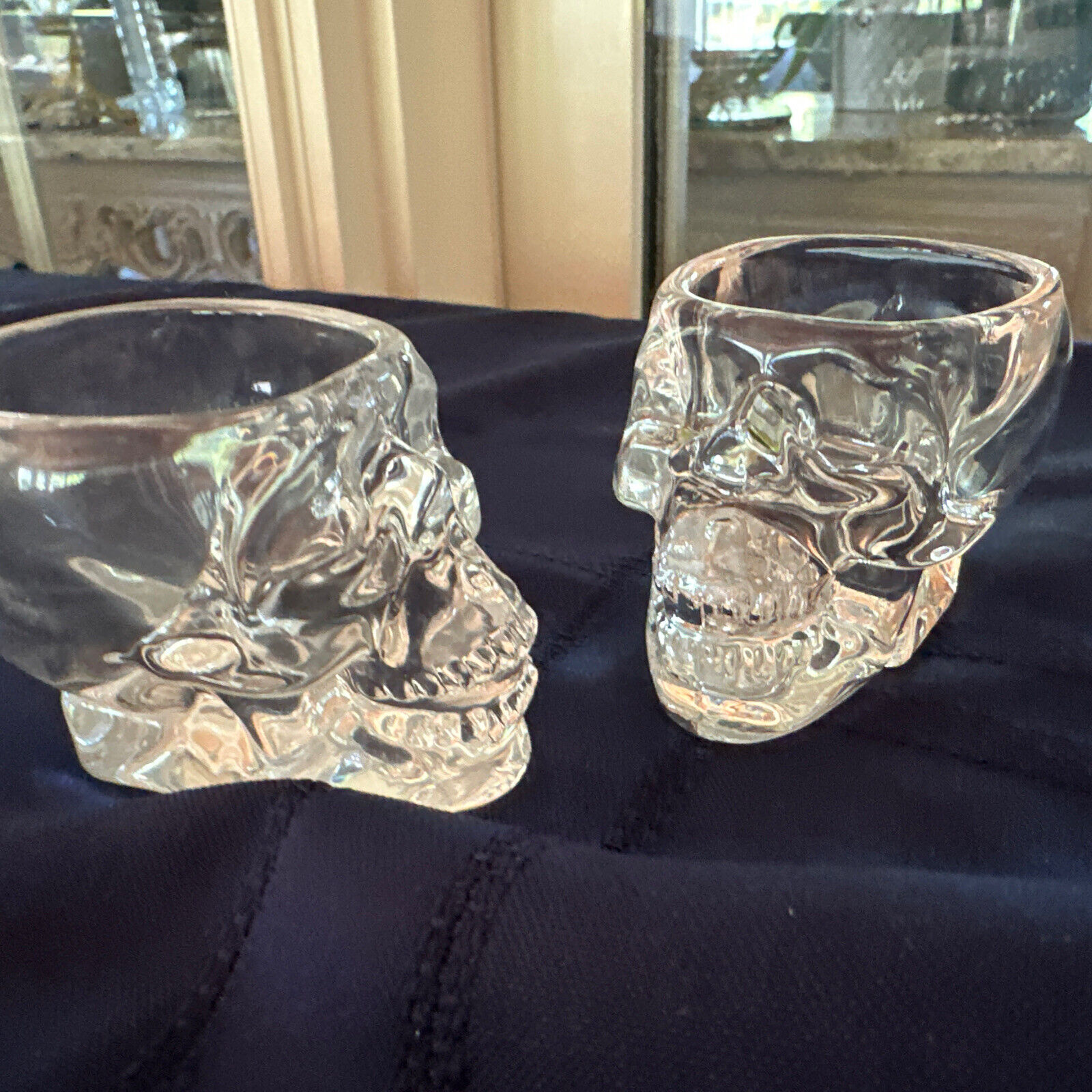 Skull Shot Glass Crystal Head Vodka 2 ounce  High quality  set of 2 Halloween