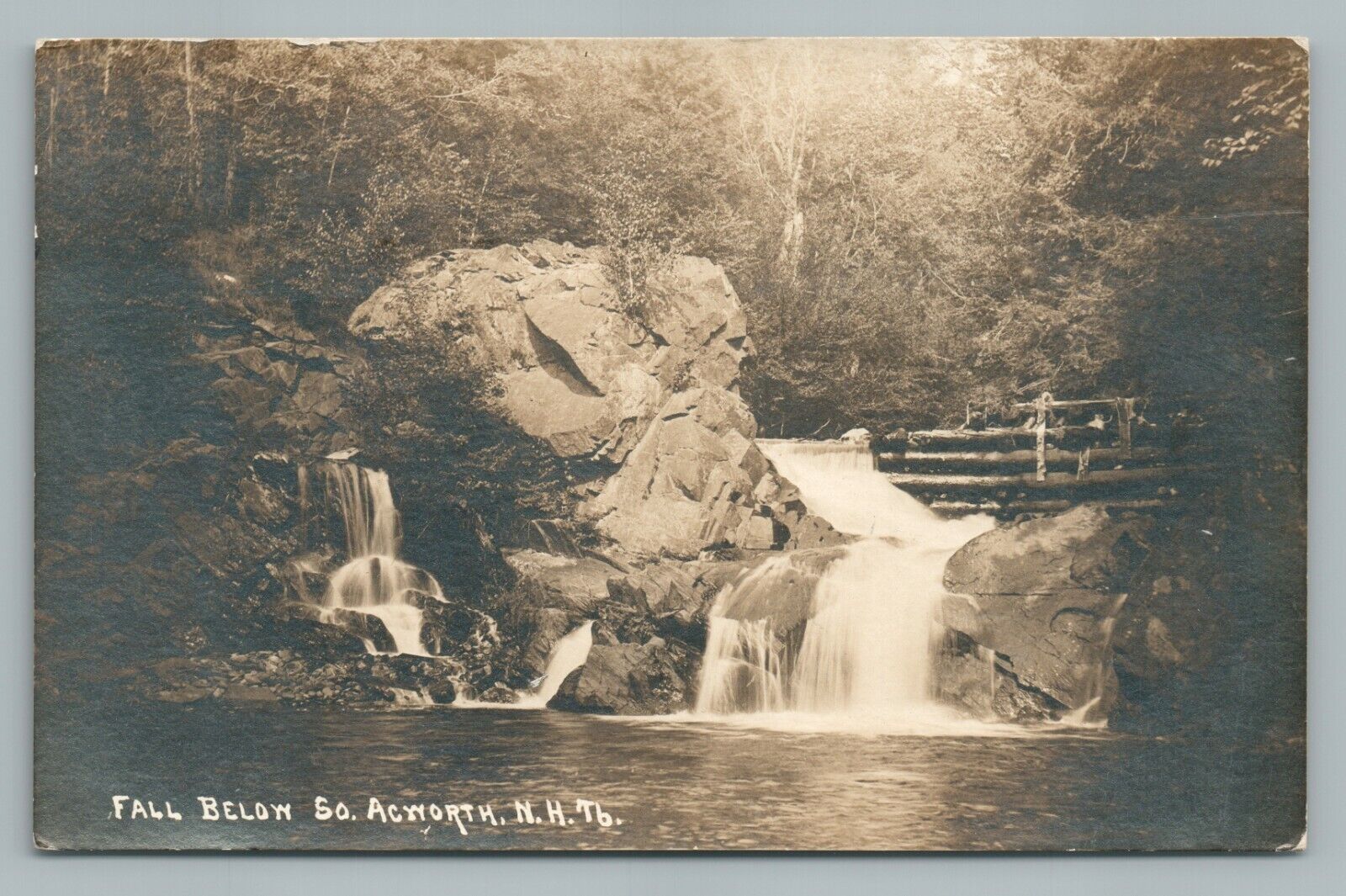 Cold River Waterfalls—South ACWORTH New Hampshire RPPC Antique Photo 1910s