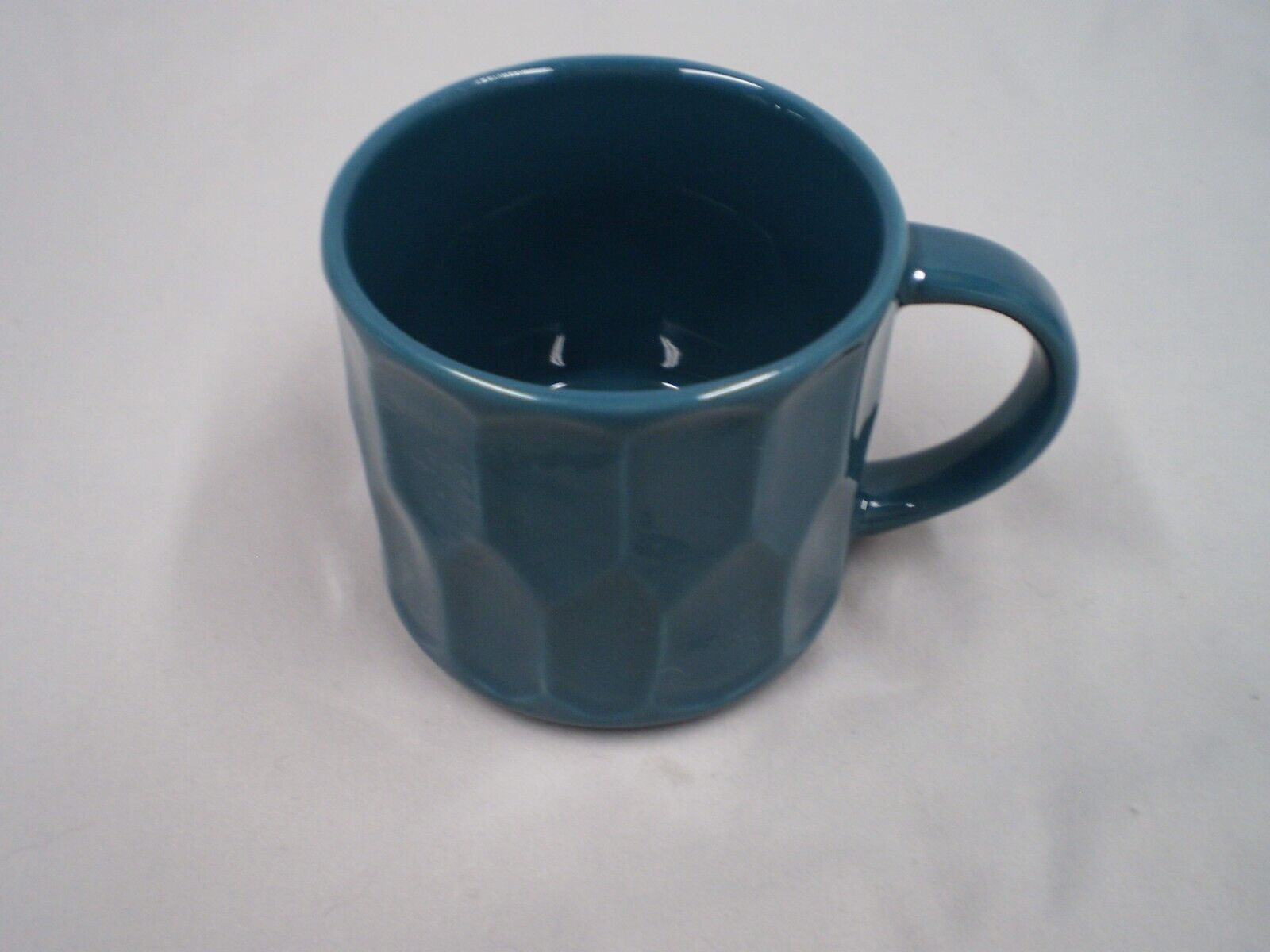 Starbucks 2014 14oz Green Scalloped Design Stackable Coffee Tea Mug Cup EUC