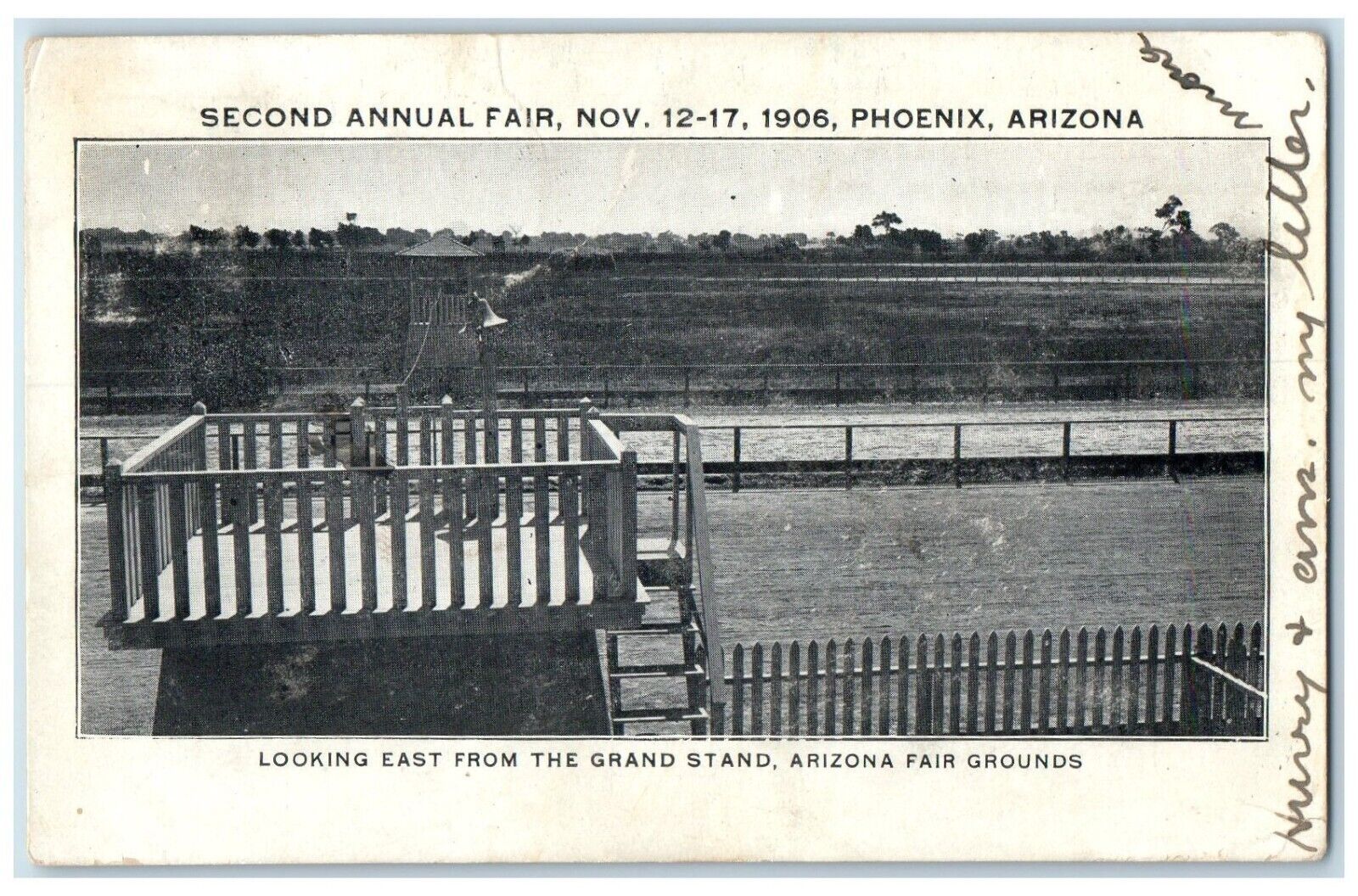 c1905 Looking East From The Grand Stand Arizona Fair Grounds Phoenix AZ Postcard