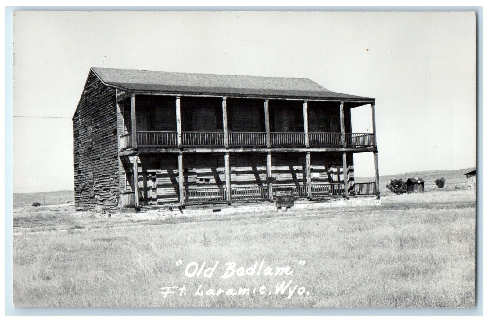 Fort Laramie Wyoming WY RPPC Photo Postcard Old Bedlam c1950's Vintage