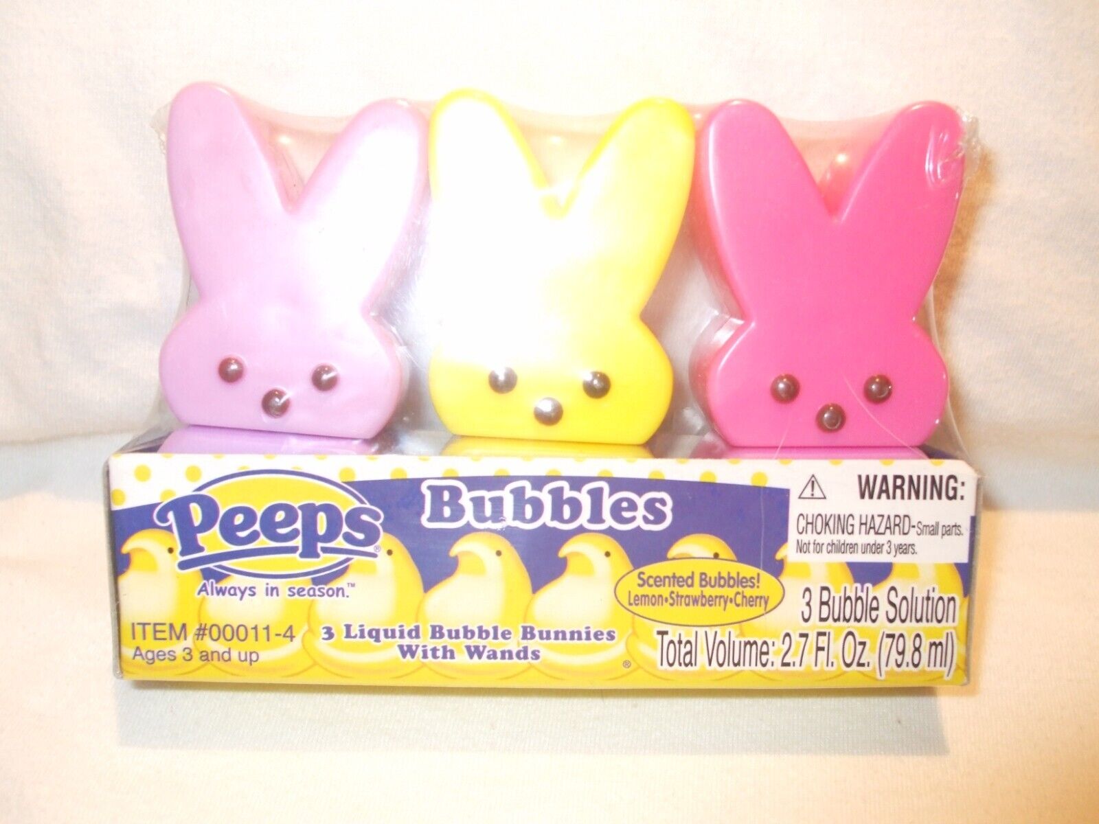 PEEPS EASTER BUNNY LIQUID BUBBLES WITH WANDS COLLECTIBLE 2007 VTG NEW IN PACKAGE