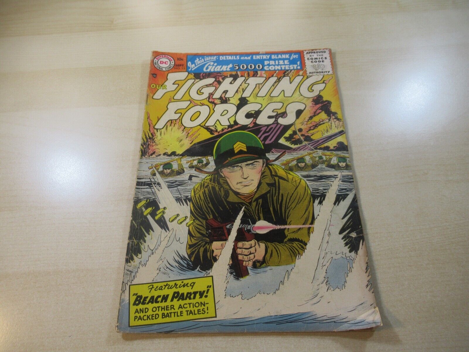 OUR FIGHTING FORCES #13 EARLY DC SILVER AGE WAR LOW MID GRADE BEACH PARTY 1956
