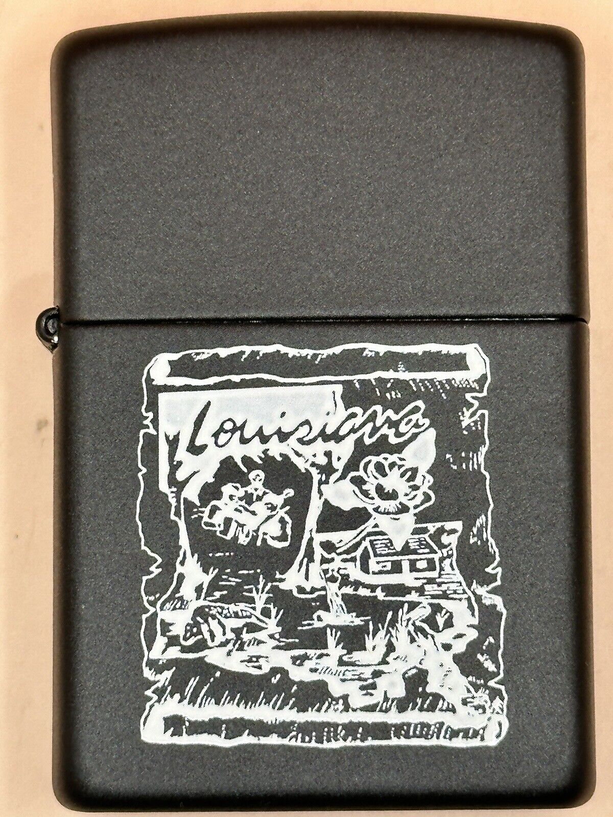 Vintage 2002 Louisiana Black Matte Zippo Lighter