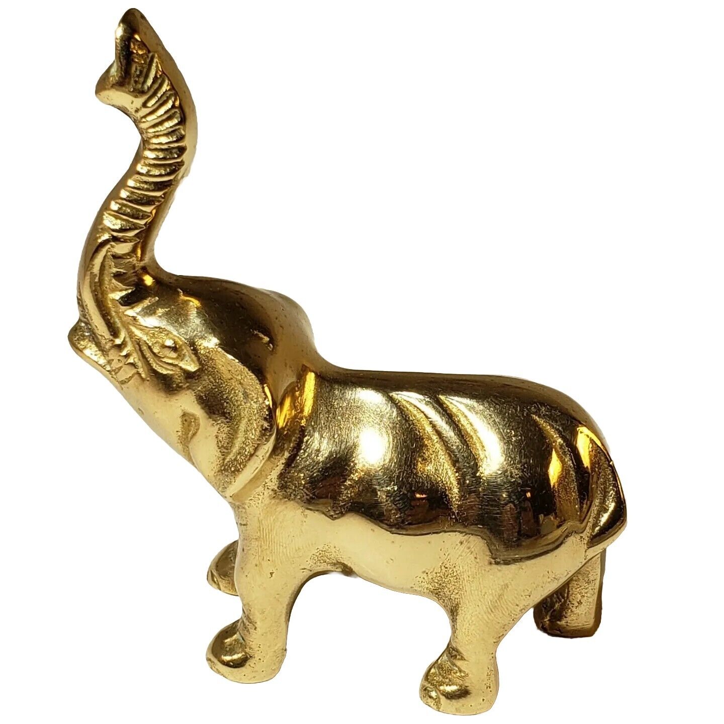 Vintage Solid Brass Elephant Ring Holder Figurine Leonard Silver MFG. Co. Korea 