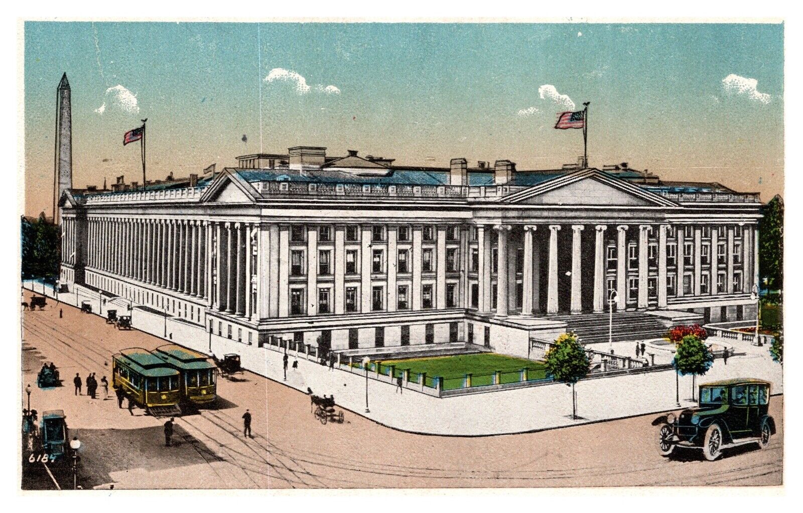 Washington, D.C. U.S. Treasury Bank of the Nation White Border Postcard