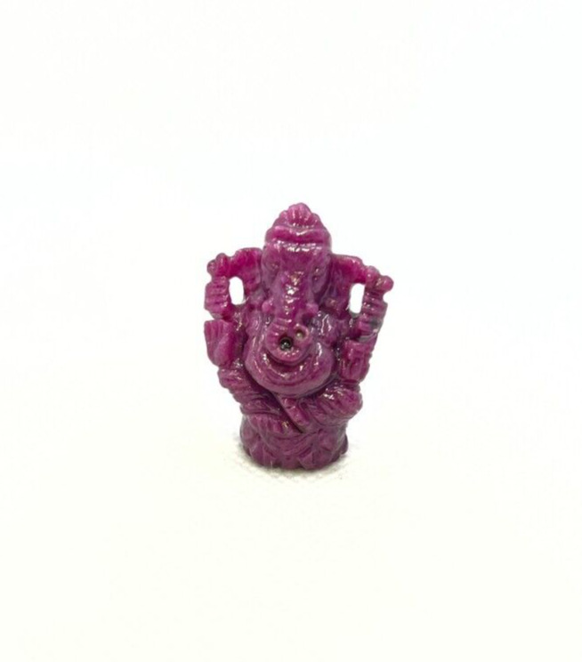 Authentic Natural Ruby Ganesha Statue|Handcrafted Spiritual Decor for Prosperity