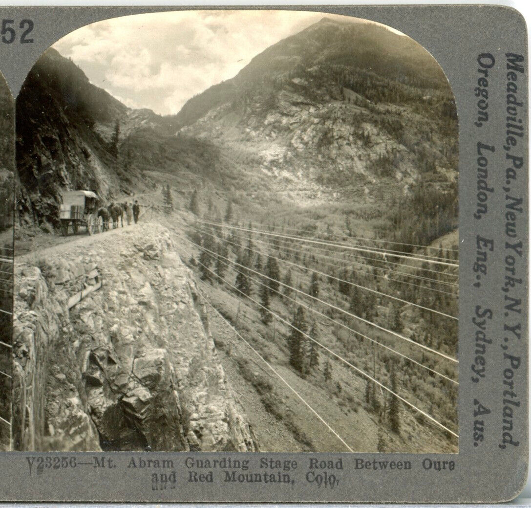 COLORADO, Stage Road Between Ouray &Red Mtn--Keystone USA 100 Set Stereoview #52