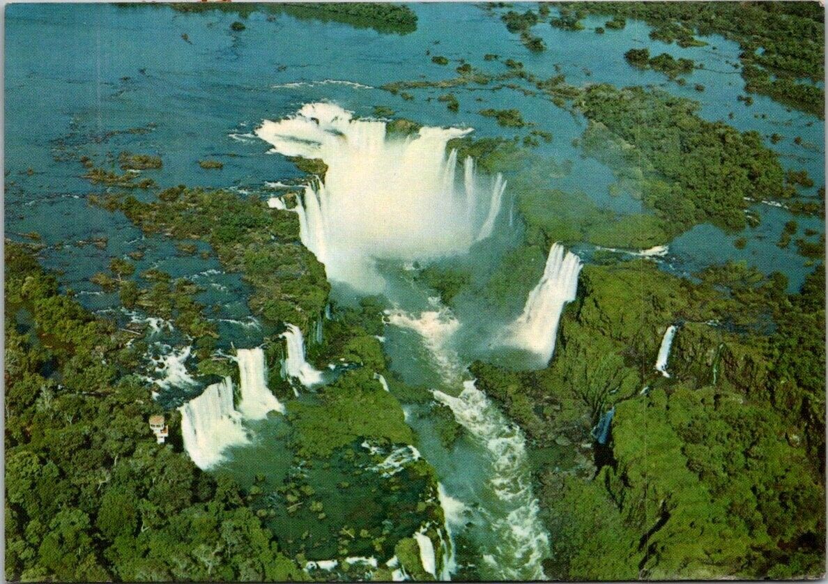 BRASIL TURISTICO 17 CATARATAS DO IGUASSU BIRDSEYE VIEW OF FALLS 1967 Postcard