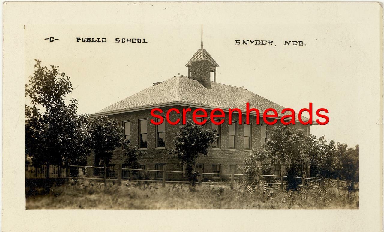 1914 SNYDER NEBRASKA PUBLIC SCHOOL RPPC PHOTO VG