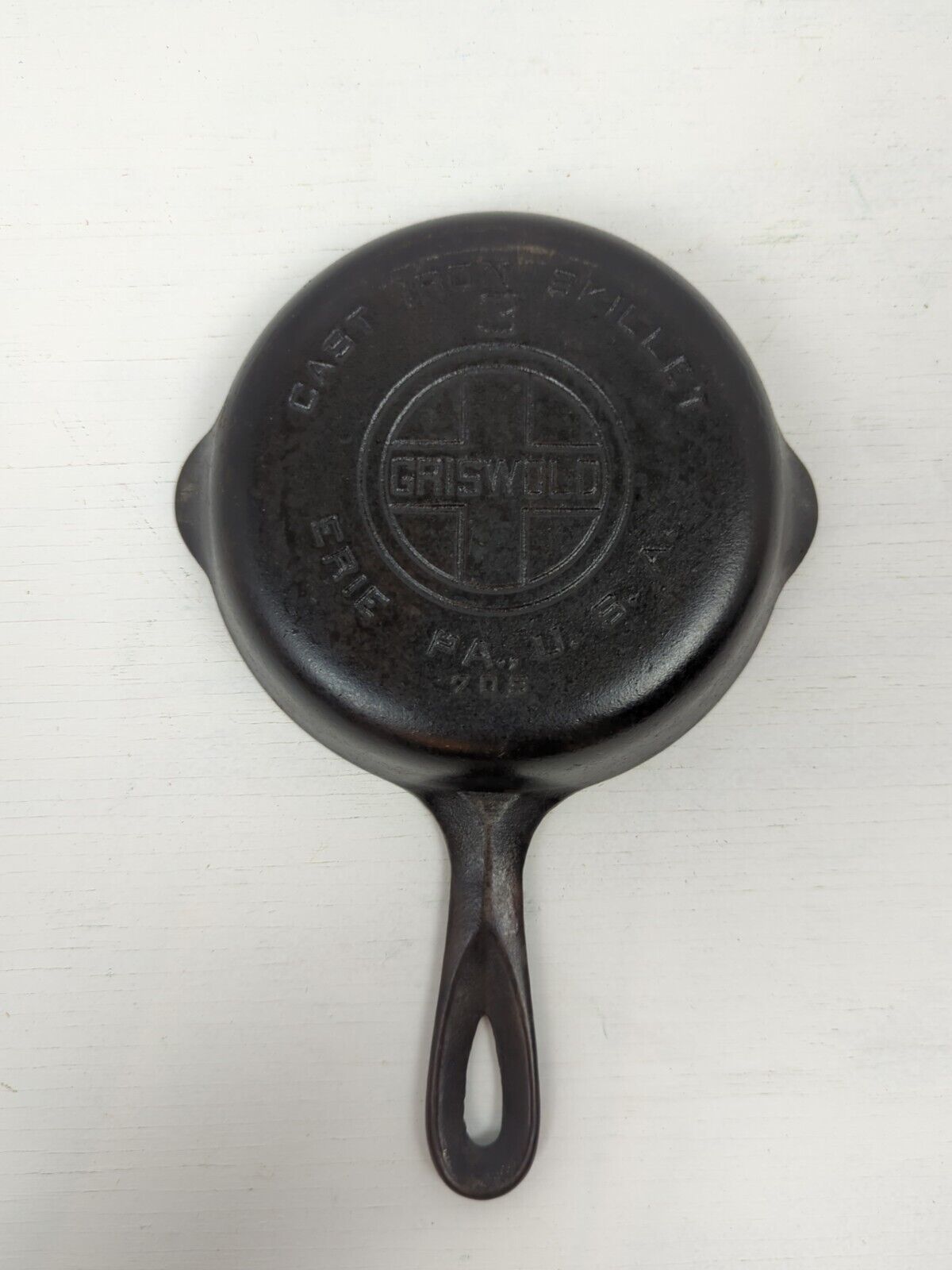 Antique Griswold No. 3 Cast Iron Large Block Logo Skillet # 709 Ready To Use