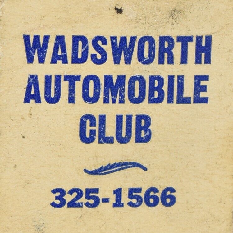 1970s Wadsworth Automobile Club AAA Ohio Advertising Matchbook
