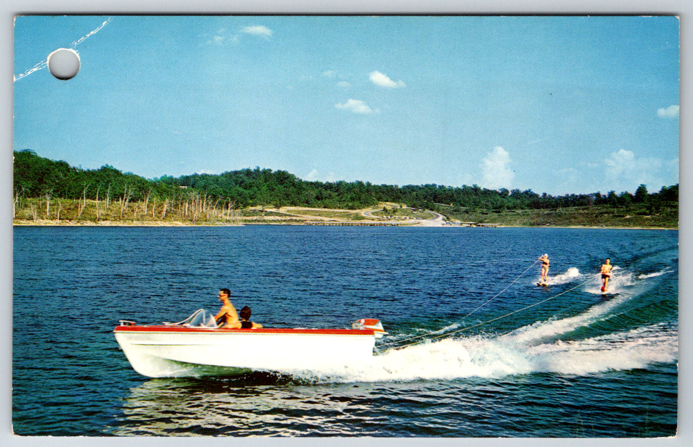 c1960s Boating Water Skiing Fun Summer Vintage Postcard