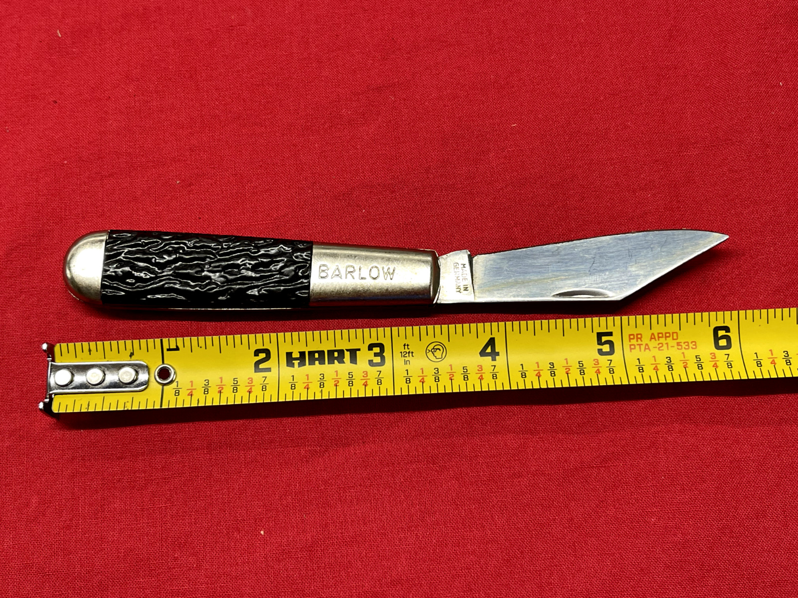 Barlow Jigged Delrin Handle Single Blade Pocket Knife VINTAGE