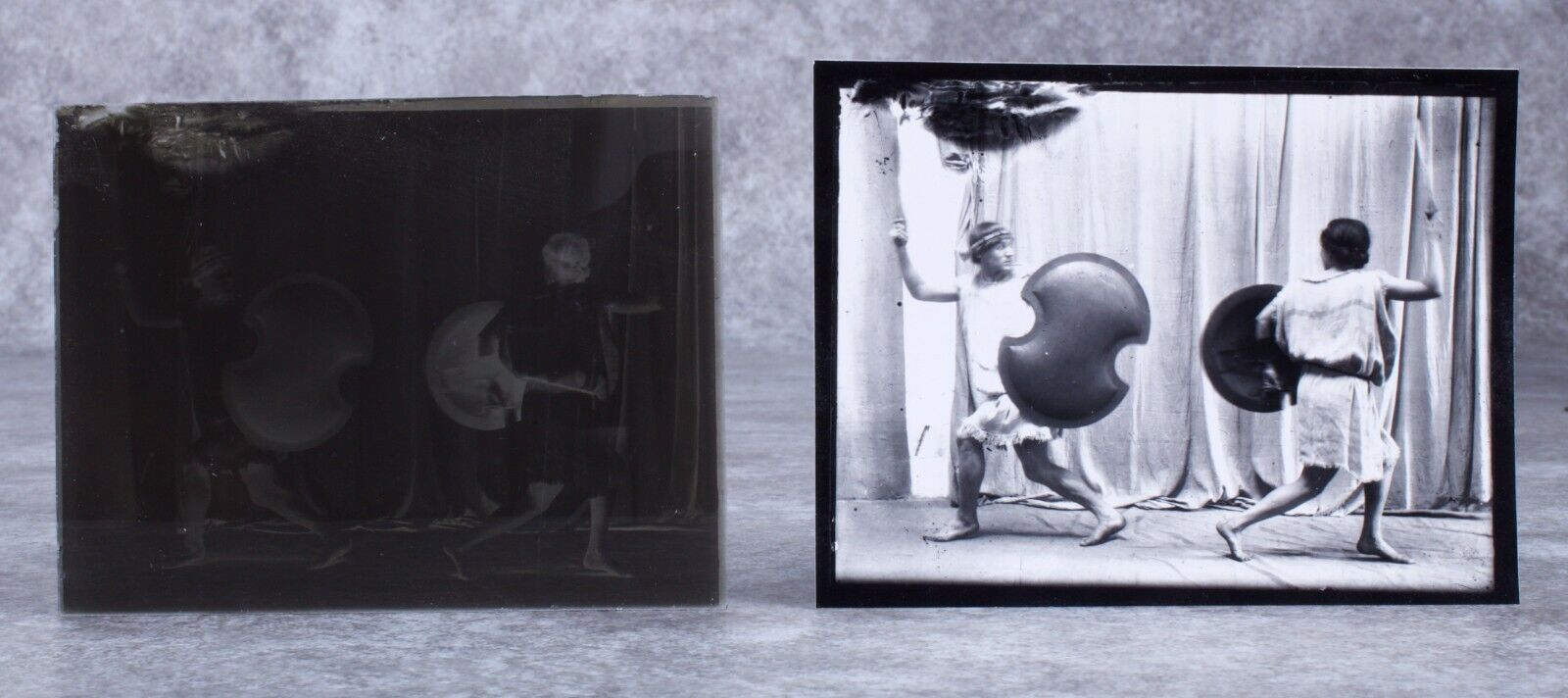 Isadora Duncan Photograph Glass Plate Negative and Silver Print Raymond Duncan