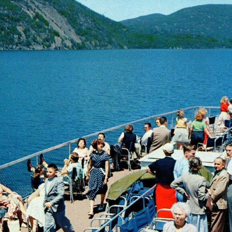 Rogers Slide on Lake George TICONDEROGA SHIP 1955 Vintage Postcard 6449