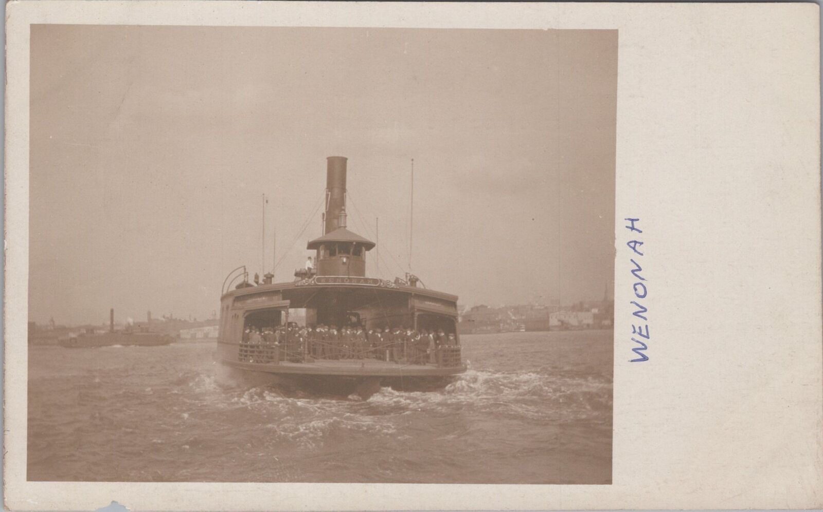 Steamer Wenonah Passengers on Deck New Jersey RPPC Photo Postcard