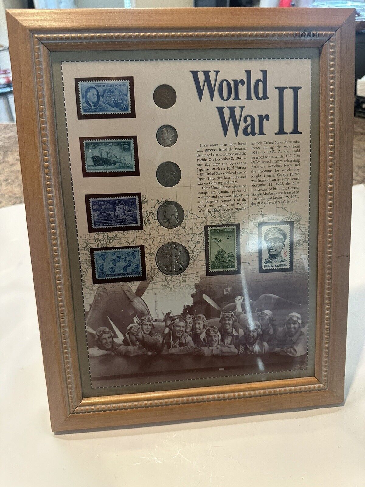 WW ll Coin and Stamp Plaque