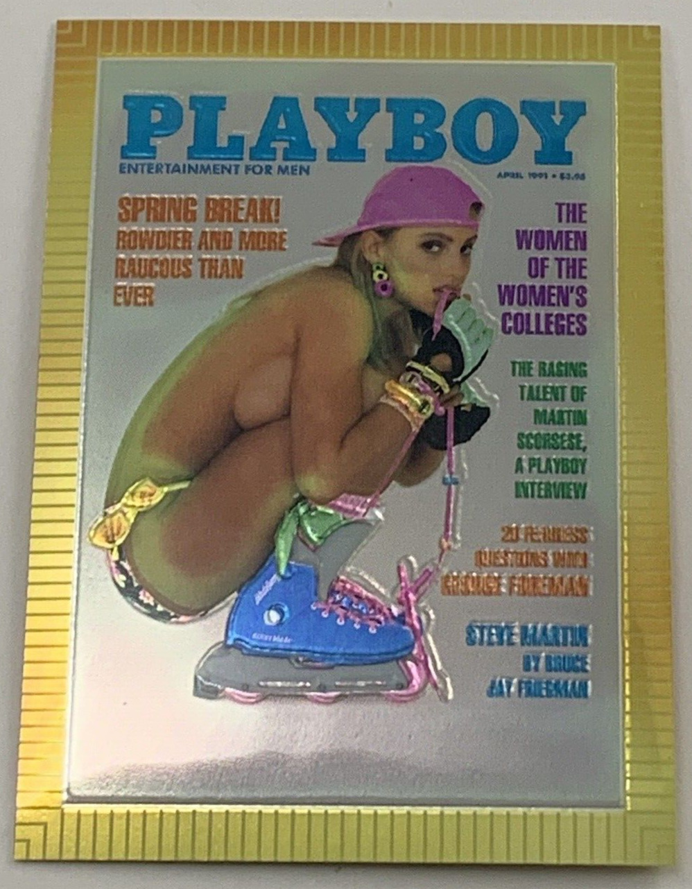 Playboy Chromium Cover Card - Julie Clarke -  APR 1991 - #295 - RARE