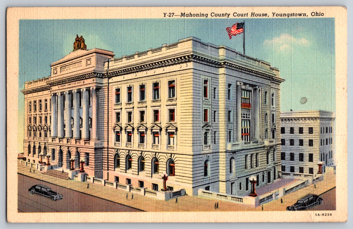 Postcard Mahoning County Court House Youngstown OH 1940s