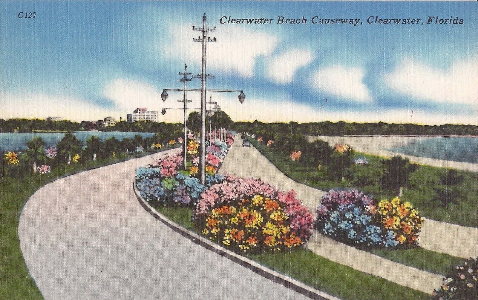 Clearwater, FLORIDA - Clearwater Beach Causeway - Cars & Flowers
