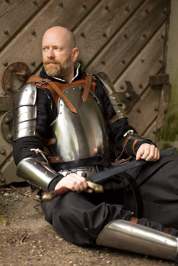 Medieval Mercenary Half Body Armor Suit w Cuirass/Tassets/pauldrons/bracers/Grea